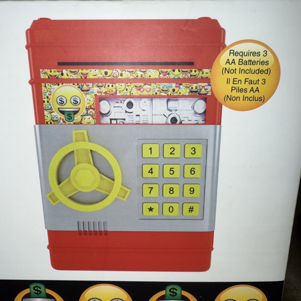Emoji Electronic Piggy Bank ATM Password Money Coin Cash Safe Saving Box-sealed - Picture 2 of 4
